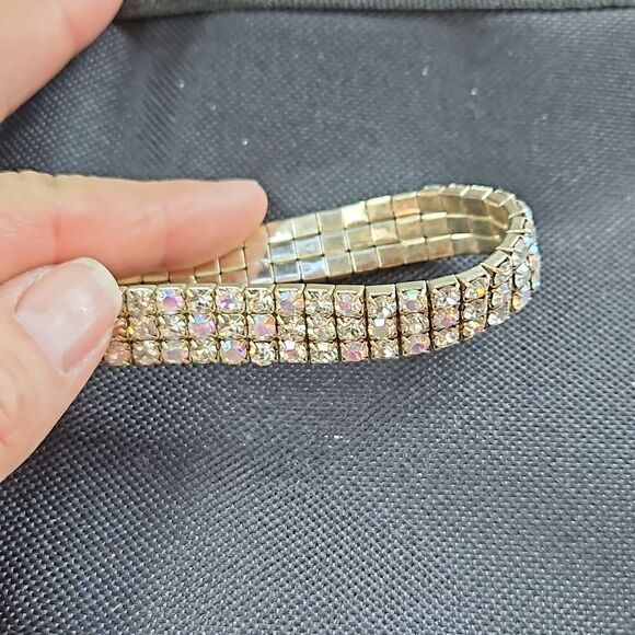 Silver Stretch Rhinestone Bracelet - Picture 3 of 3